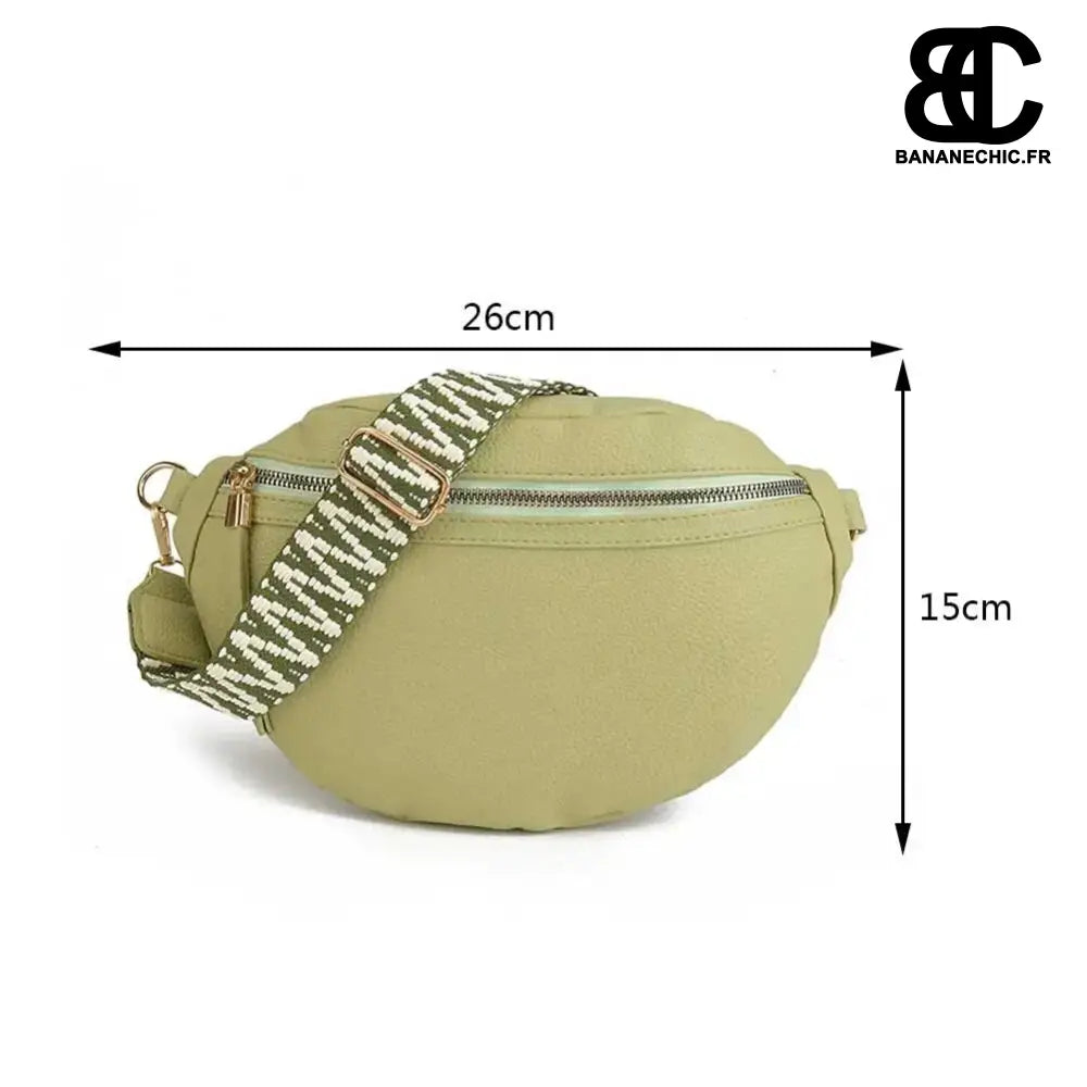 Sac banane grand cuir chic - Green - banane - Banane Chic ™