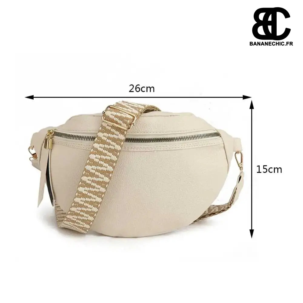 Sac banane grand cuir chic - White - banane - Banane Chic ™