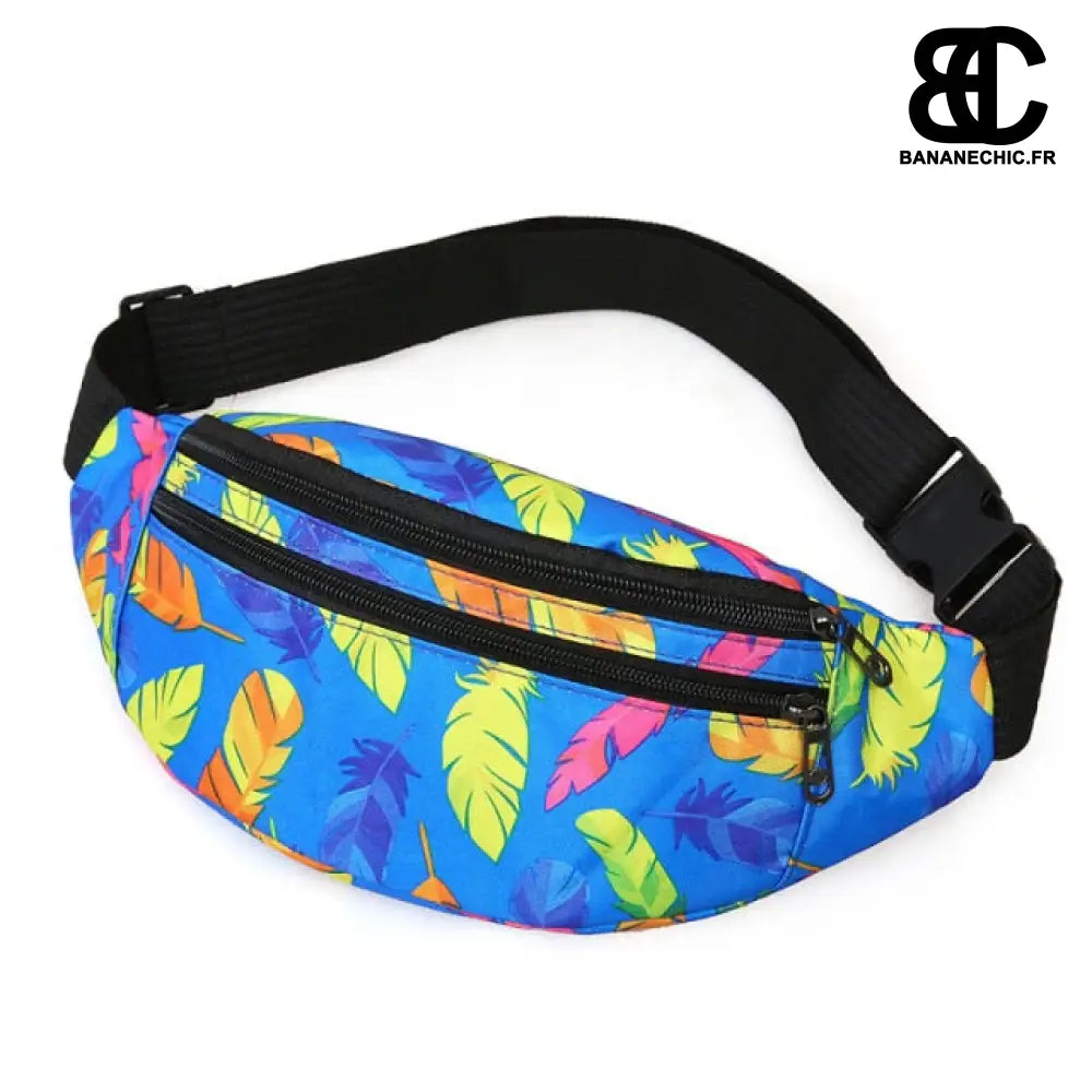 Sac banane holographique sport fantaisie - Turquoise -