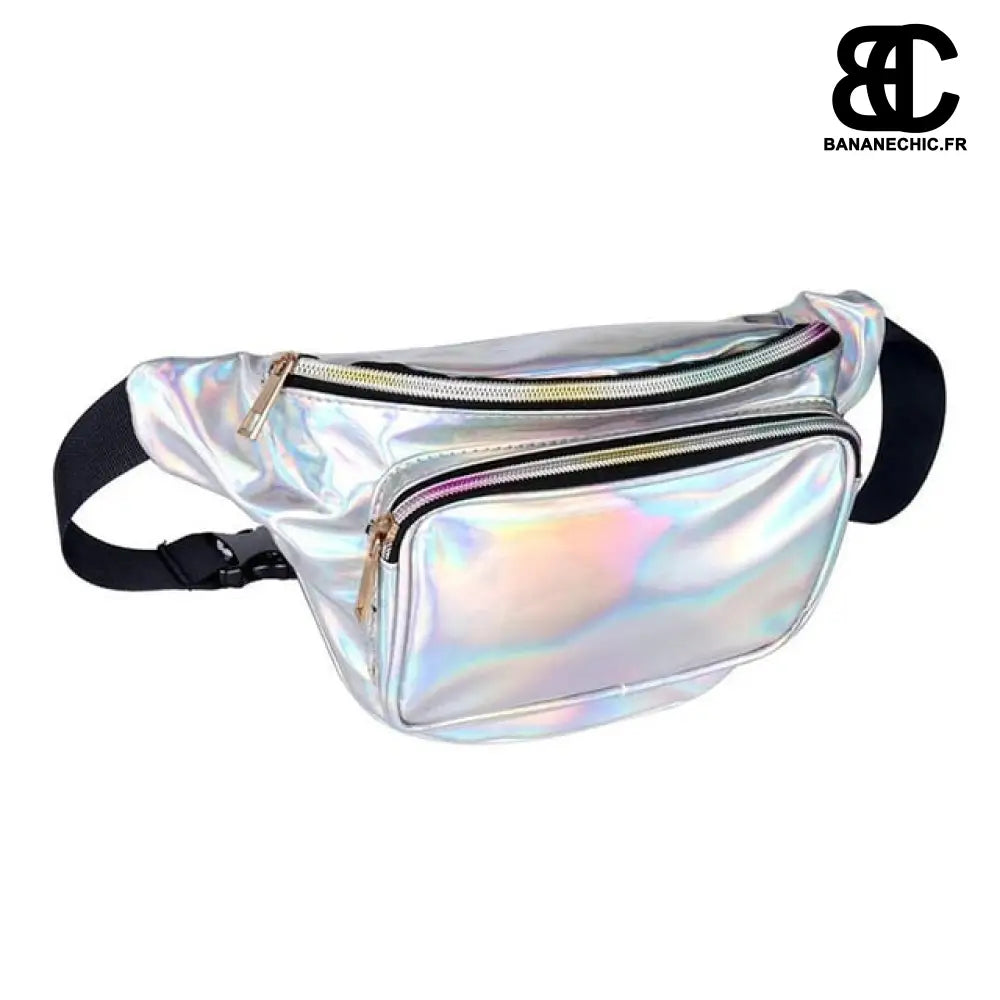 Sac banane holographique tendance streetwear - Argent -