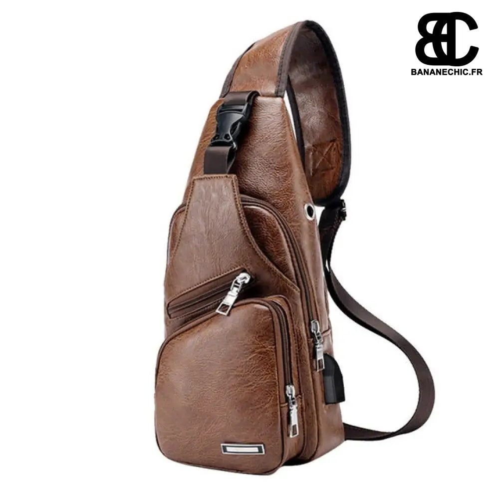 Sac banane homme bandoulière - Marron - Banane - Banane Chic