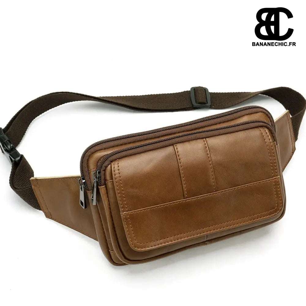 Sac banane homme blanc trendy - Marron - Banane - Banane