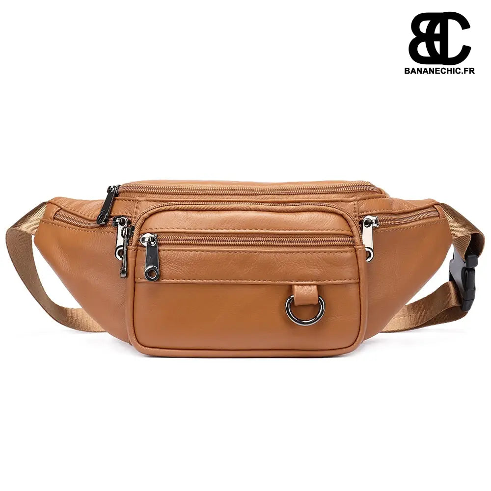 Sac Banane Homme Cuir - Camel - Sac Banane - Banane Chic ™
