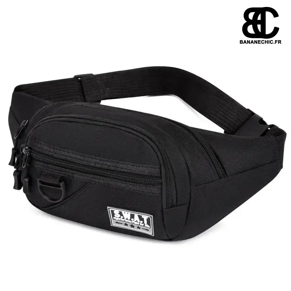 Sac Banane Homme Militaire Souple - Noir - Sac Banane -