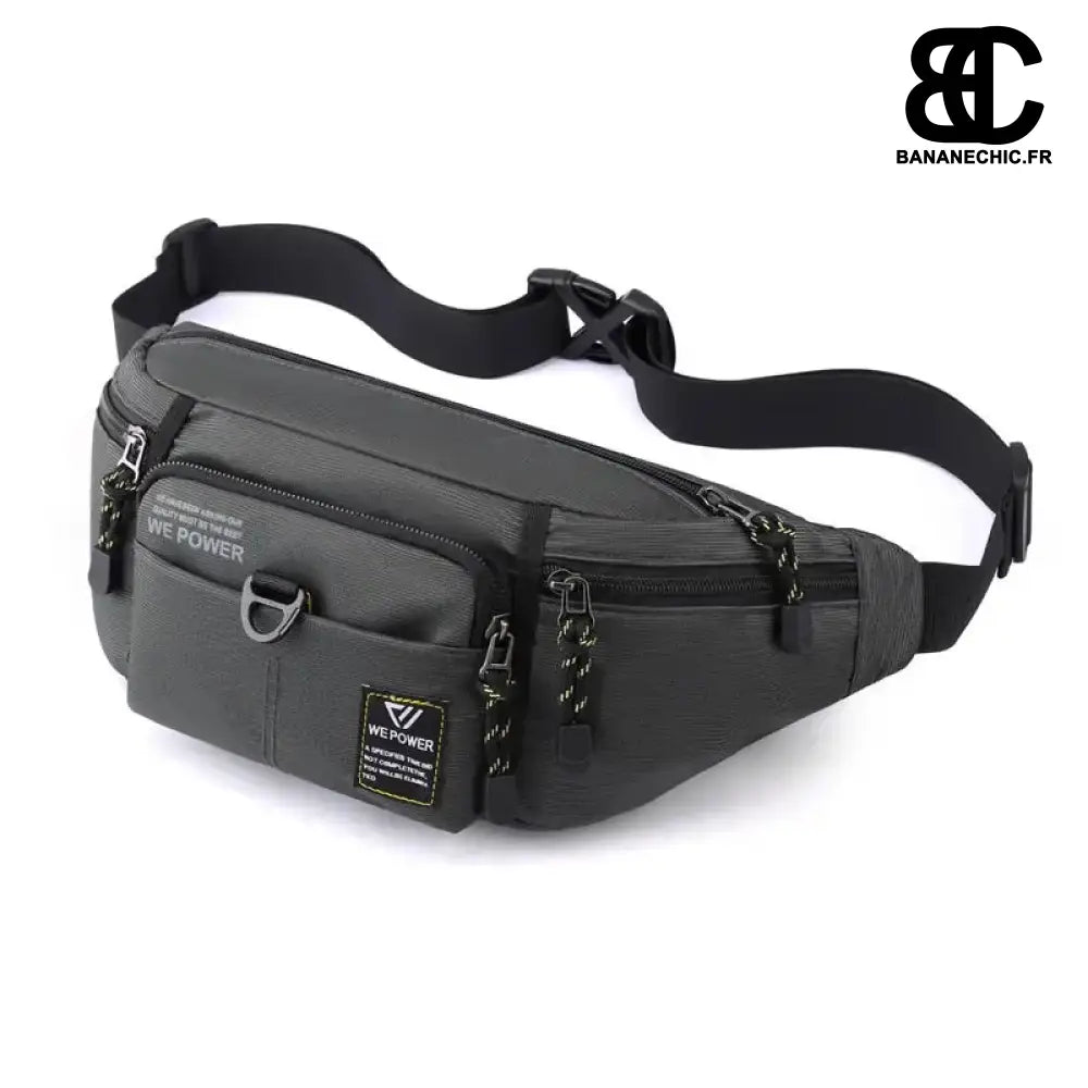 Sac Banane Homme Voyage-Design Compact - Gris - Sac Banane -