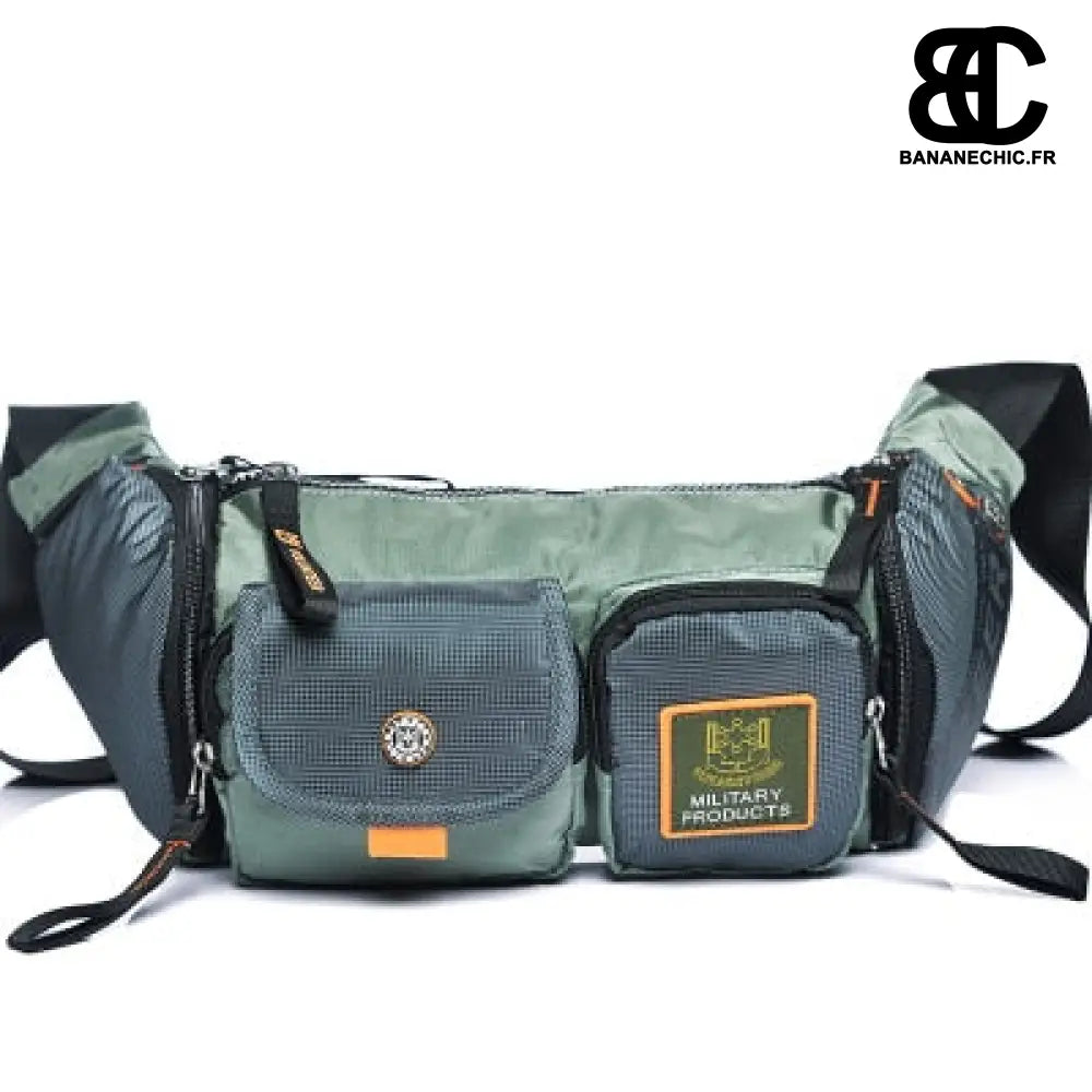 Sac banane homme voyage multi-poches. - Gris - Banane -