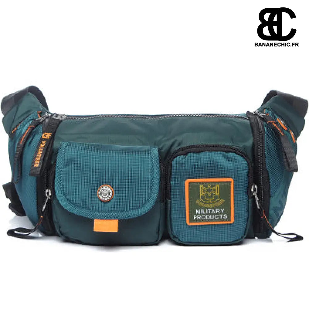 Sac banane homme voyage multi-poches. - Bleu - Banane -