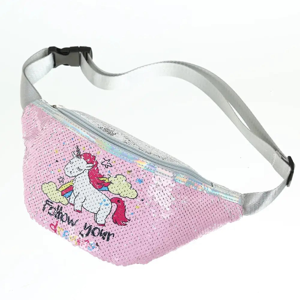 Sac banane licorne strass ado - Rose pale - Banane - Banane
