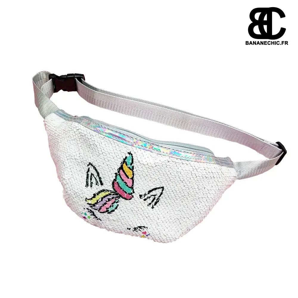 Sac banane licorne strass ado - Blanc - Banane - Banane Chic