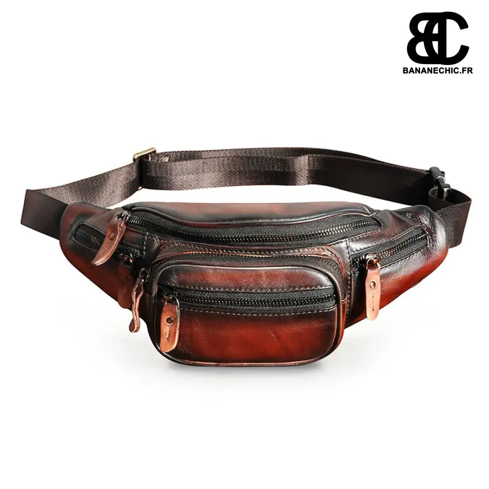 Sac banane lisse en marron - Rouge - Banane - Banane Chic ™