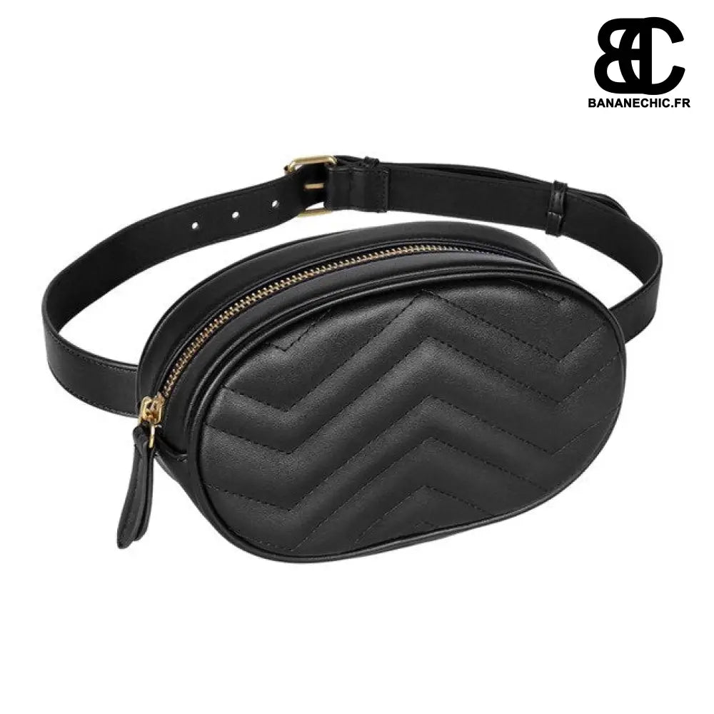 Sac banane matelassé chic femme - Noir - Banane - Banane