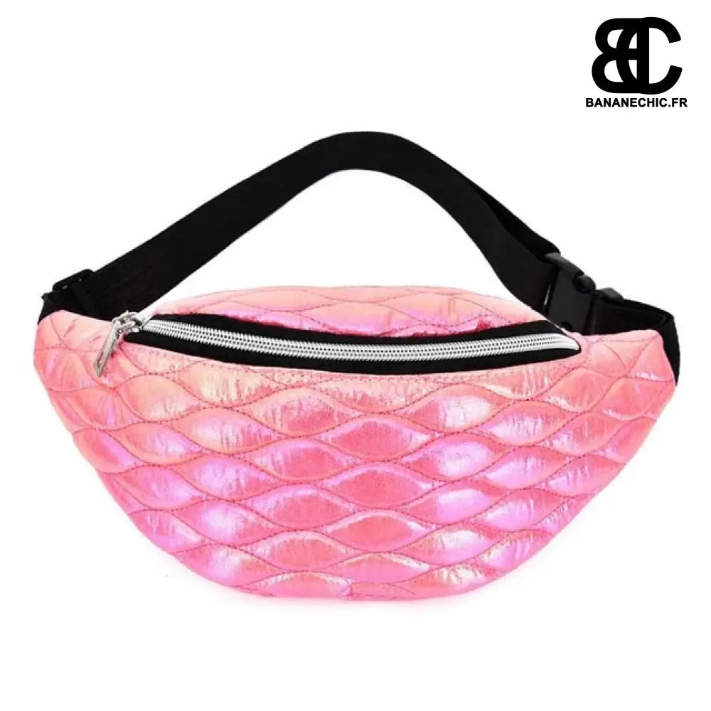 Sac banane matelassé noir - Magenta - Banane - Banane Chic ™