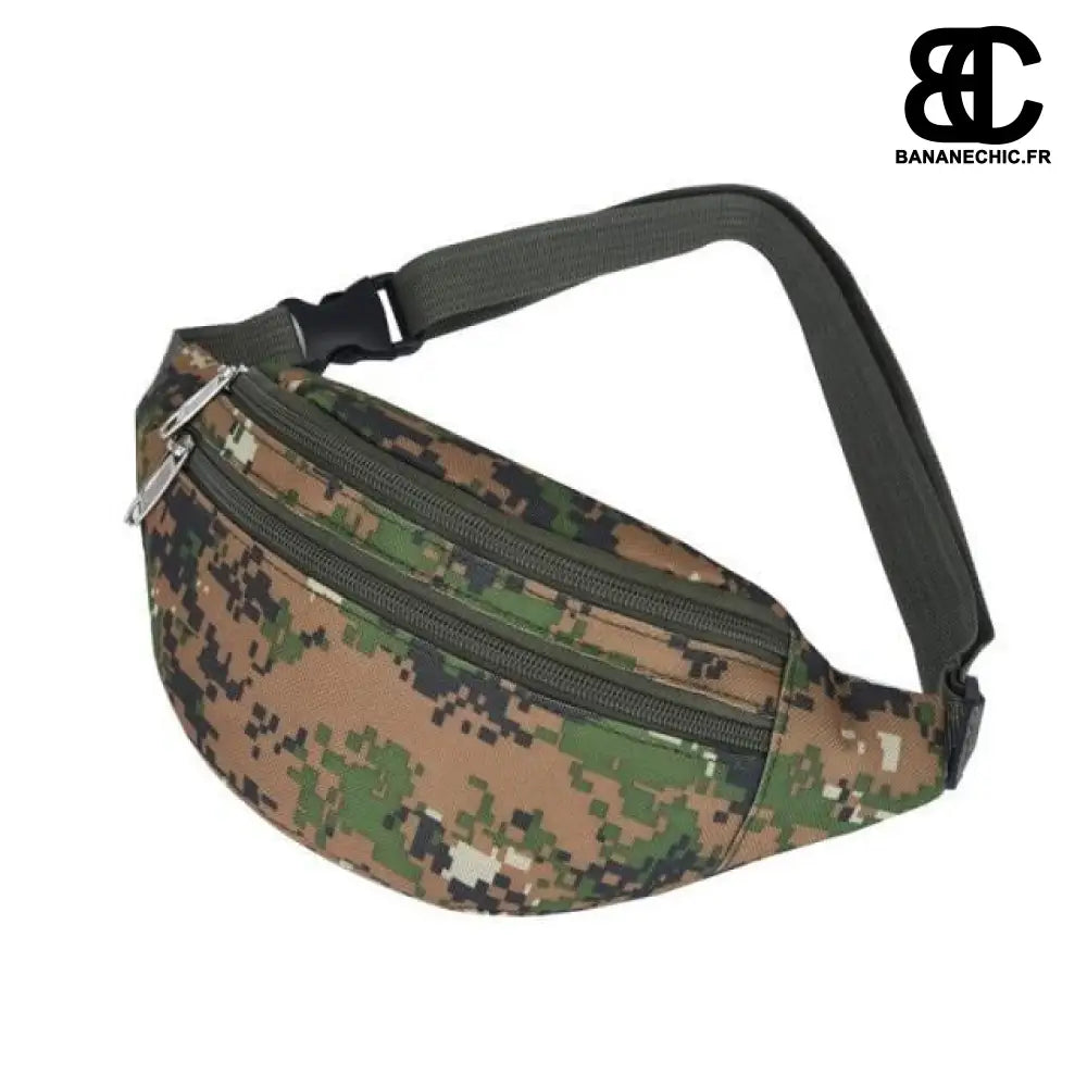 Sac banane militaire étanche - Camouflage vert - Banane -