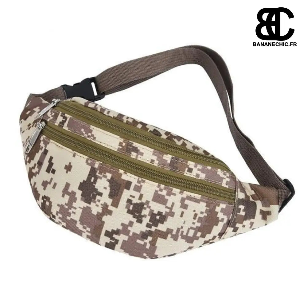 Sac banane militaire étanche - Camouflage marron - Banane -