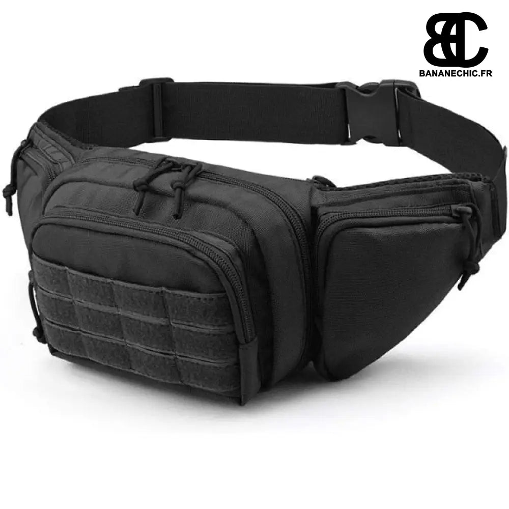 Sac banane militaire sportwear 6 compart. - Noir - Banane -