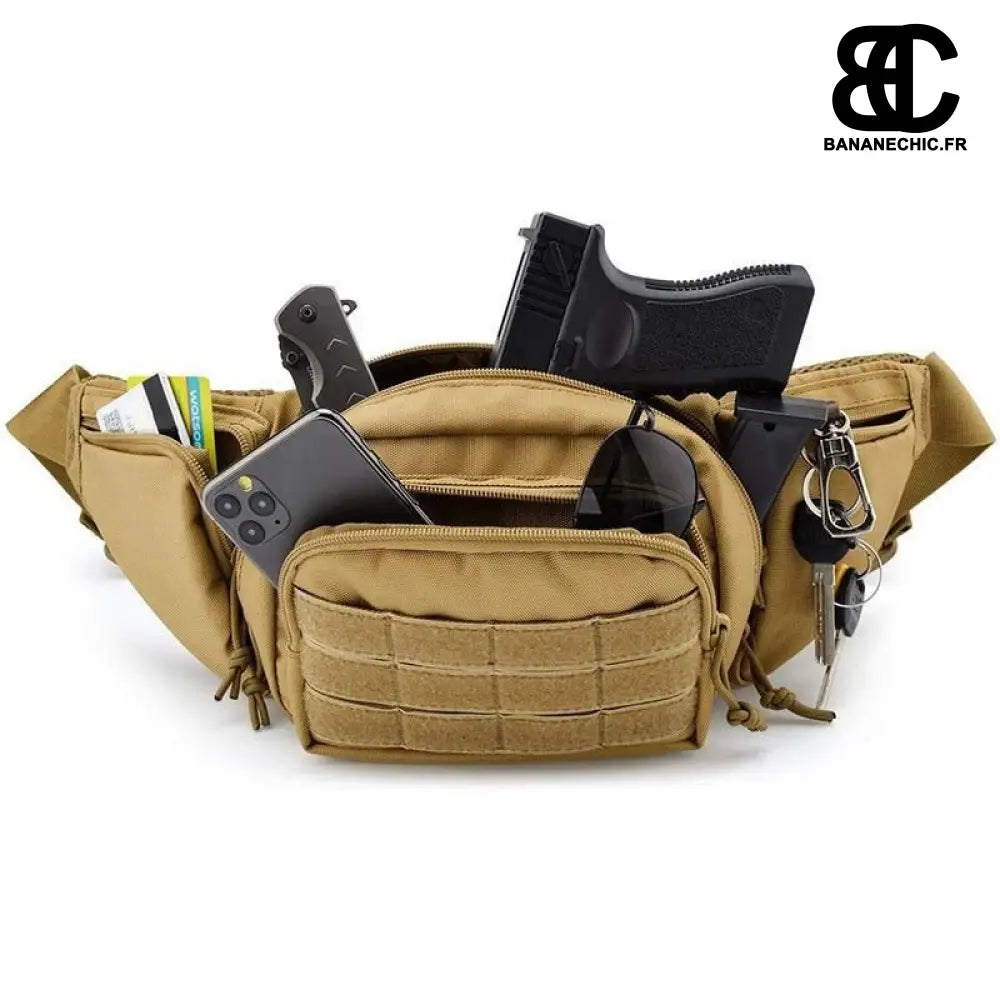Sac banane militaire sportwear 6 compart. - Banane - Banane