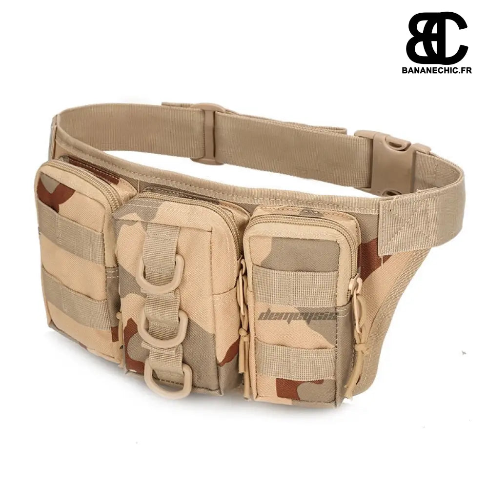 Sac banane militaire waterproof nylon - desert camouflage -
