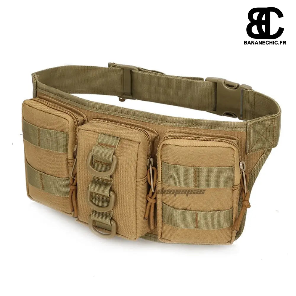 Sac banane militaire waterproof nylon - tan - banane -