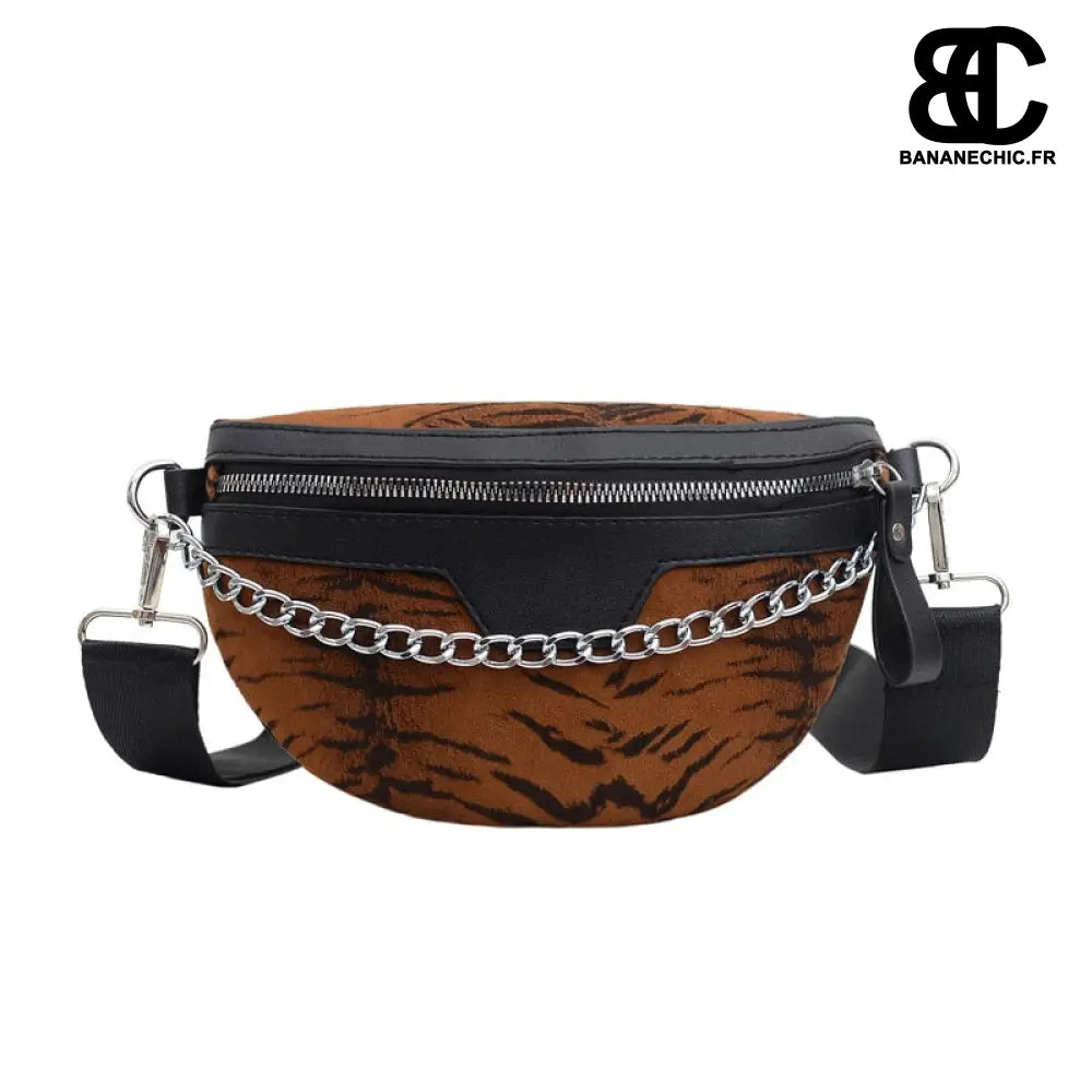 Sac banane motif zèbre - Tigre Marron - Banane - Banane Chic