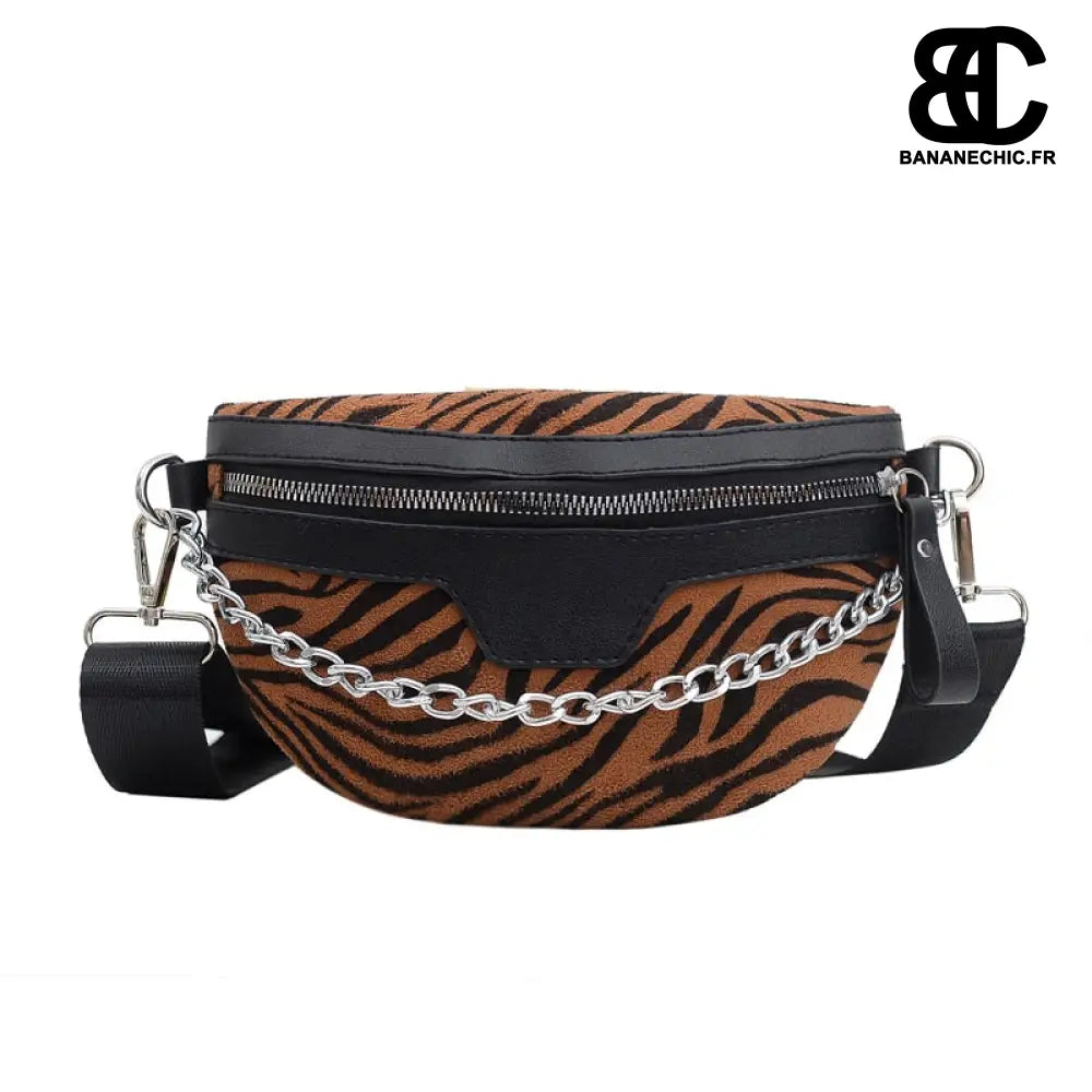 Sac banane motif zèbre - Zebre Marron - Banane - Banane Chic