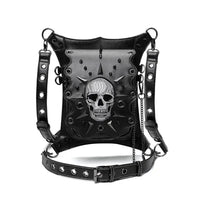 Sac banane moto femme en bandoulière noir