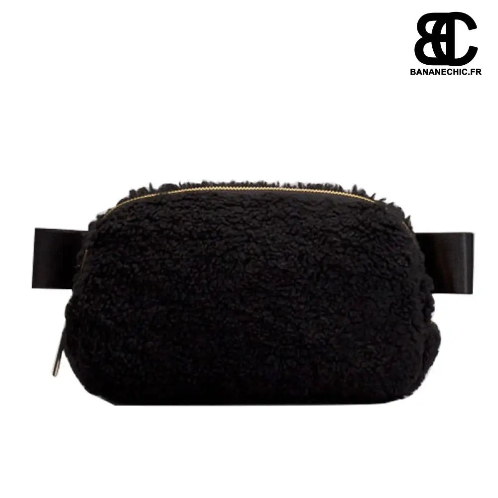 Sac Banane Moumoute Rose - Noir - Sac Banane - Banane Chic ™