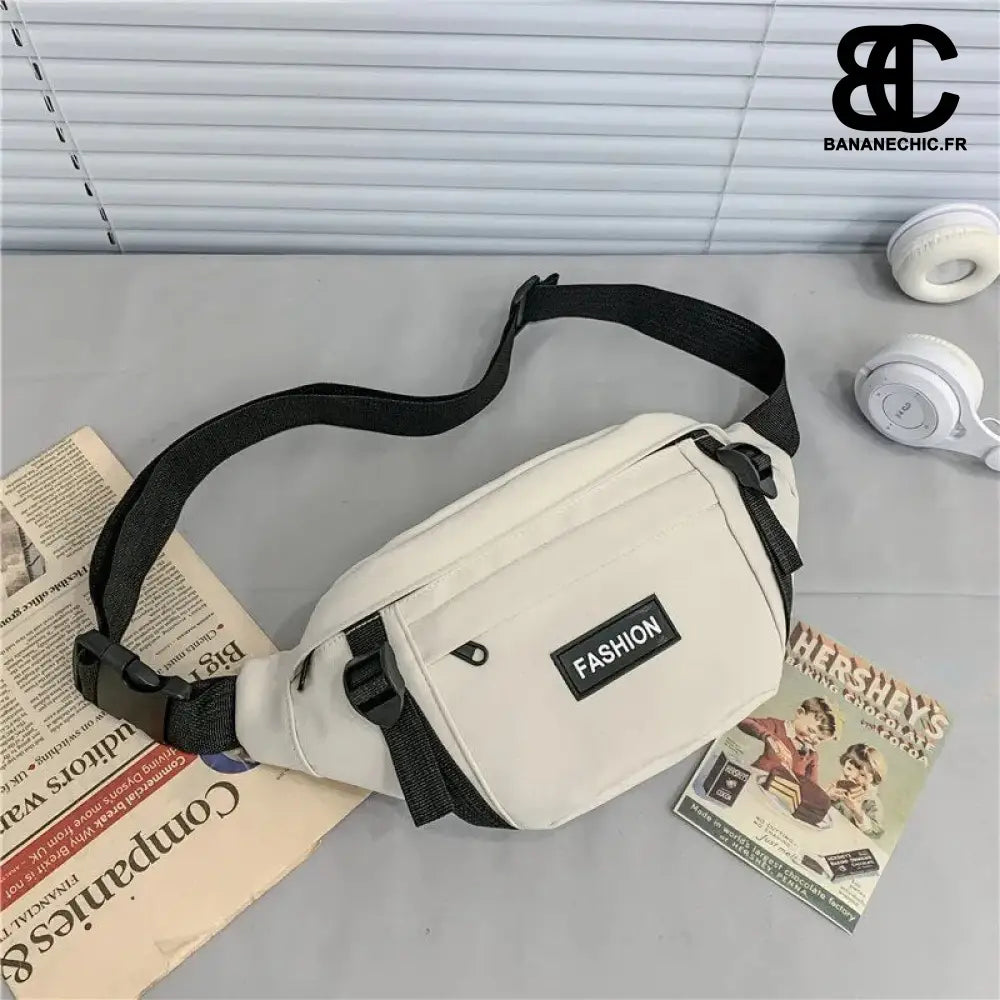 Sac banane noir en bandoulière - off white - banane - Banane