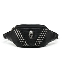 Sac banane noir rock rivets
