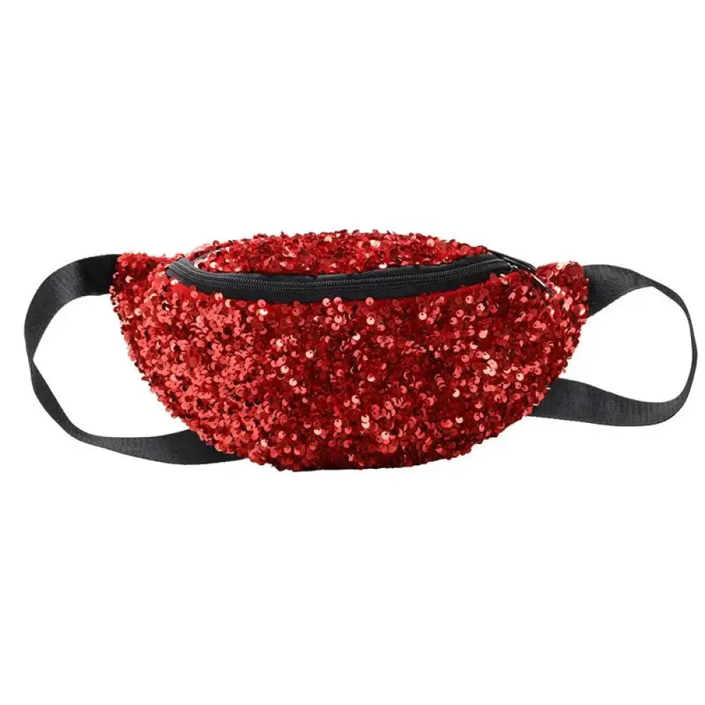 Sac banane paillette rouge femme - Rouge - banane - Banane