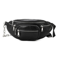 Sac banane punk noir argent