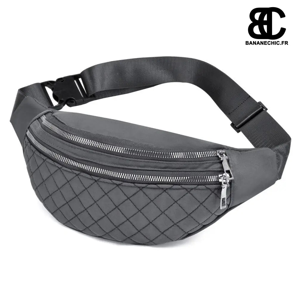 Sac banane quadrillé confortable - Grey - Banane - Banane