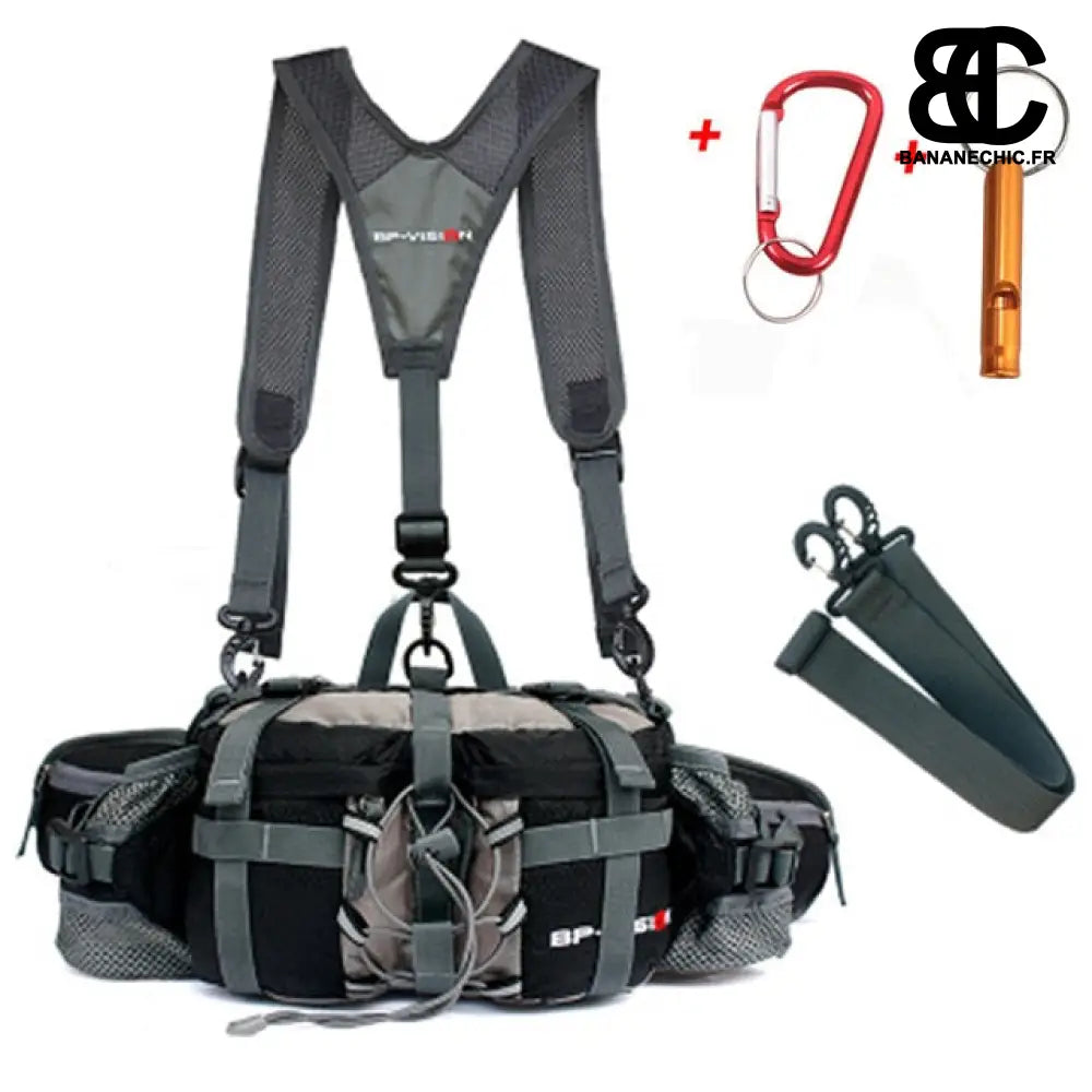 Sac banane randonnée grande taille - Camouflage noir -