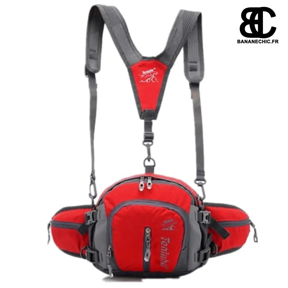 Sac banane randonnée trail - Rouge fluo - Banane - Banane