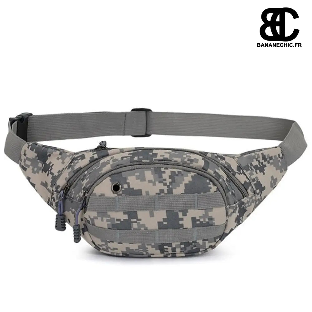 Sac banane rond en cuir - Camouflage gris - Banane - Banane