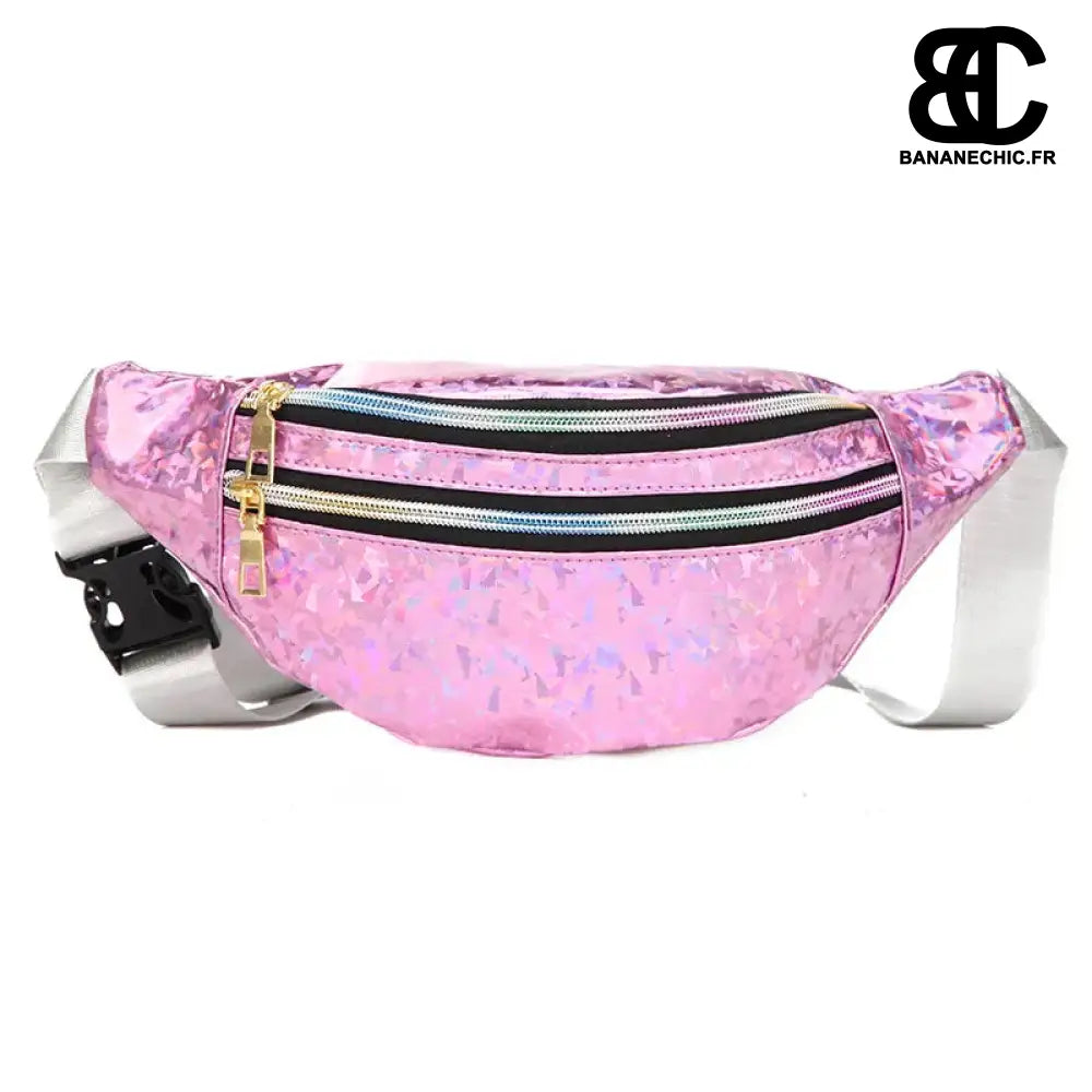 Sac banane rose paillette chic - Rose - banane - Banane Chic