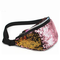 Sac banane rose paillette fille