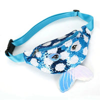 Sac banane sirène bleu paillette enfant