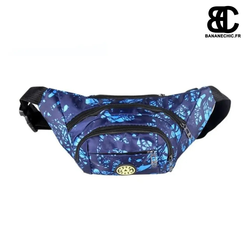 Sac banane sportwear imprimé tissu - Bleu - Banane - Banane