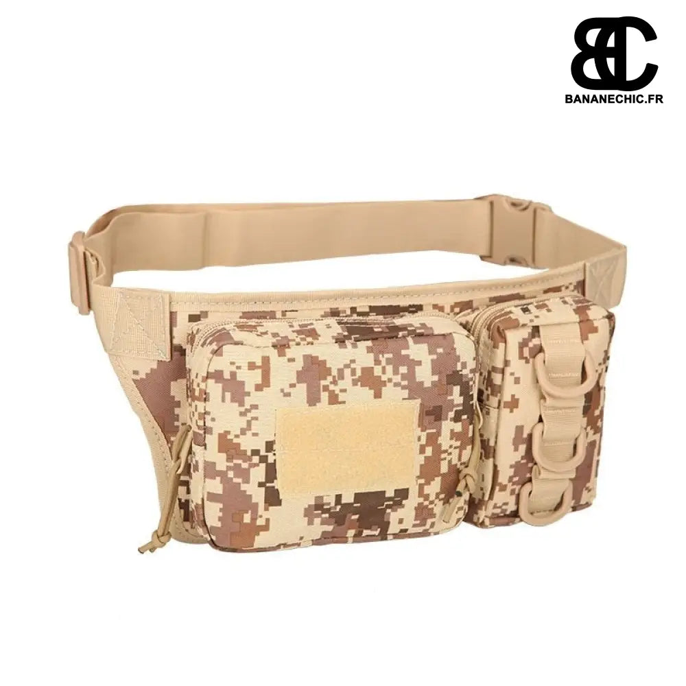 Sac banane tactique militaire multipoches - Camouflage beige