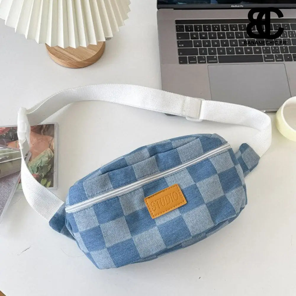 Sac banane tissu vintage femme - Bleu - Banane - Banane Chic