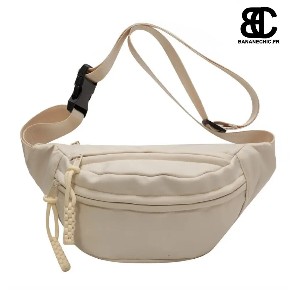Sac Banane Toile Noir Simple - Beige - Sac Banane - Banane