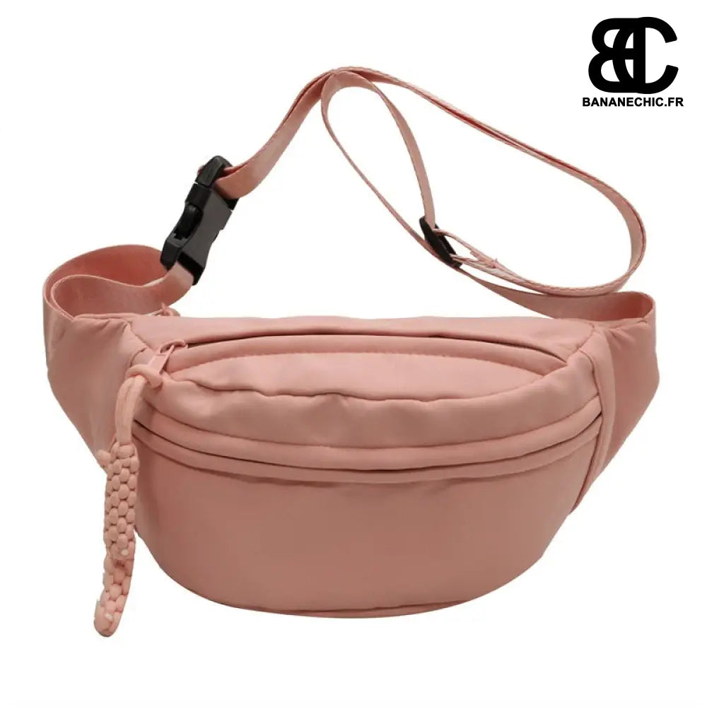 Sac Banane Toile Noir Simple - Rose - Sac Banane - Banane