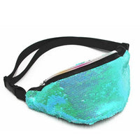 Sac banane turquoise fille paillette