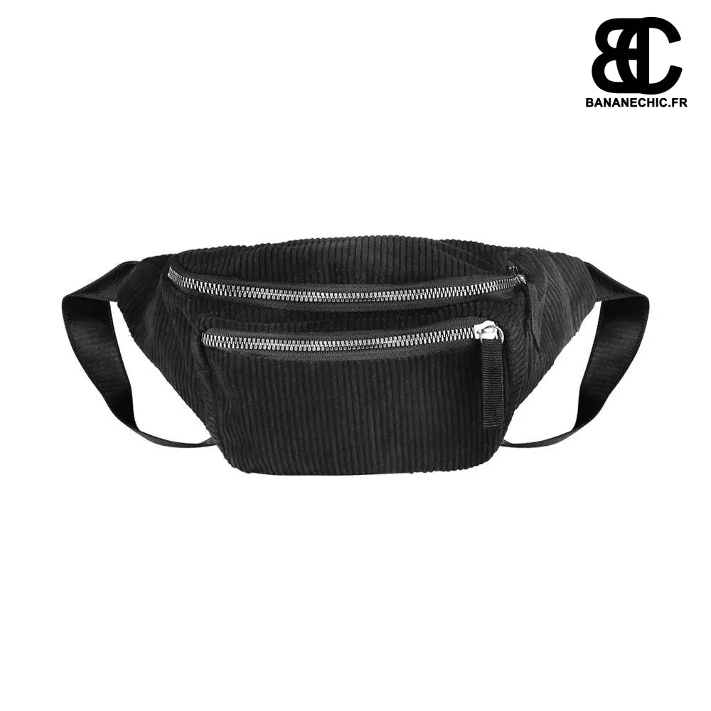 Sac banane velours côtelé - Black - banane - Banane Chic ™