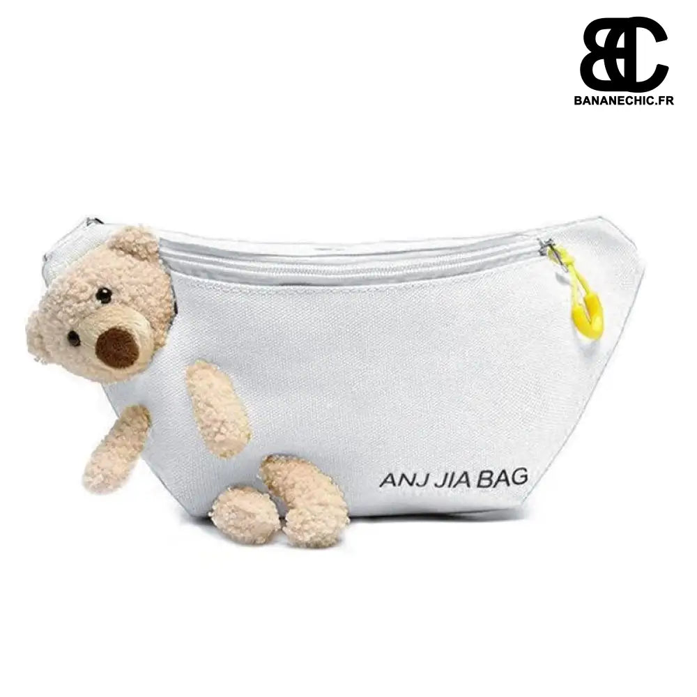 Sac banane velours nounours - Blanc - Banane - Banane Chic ™