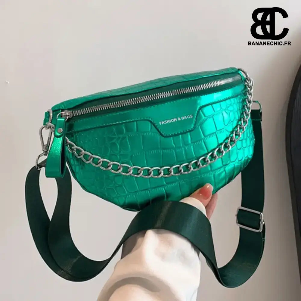 Sac Banane Vert Métallisé - Sac Banane - Banane Chic ™