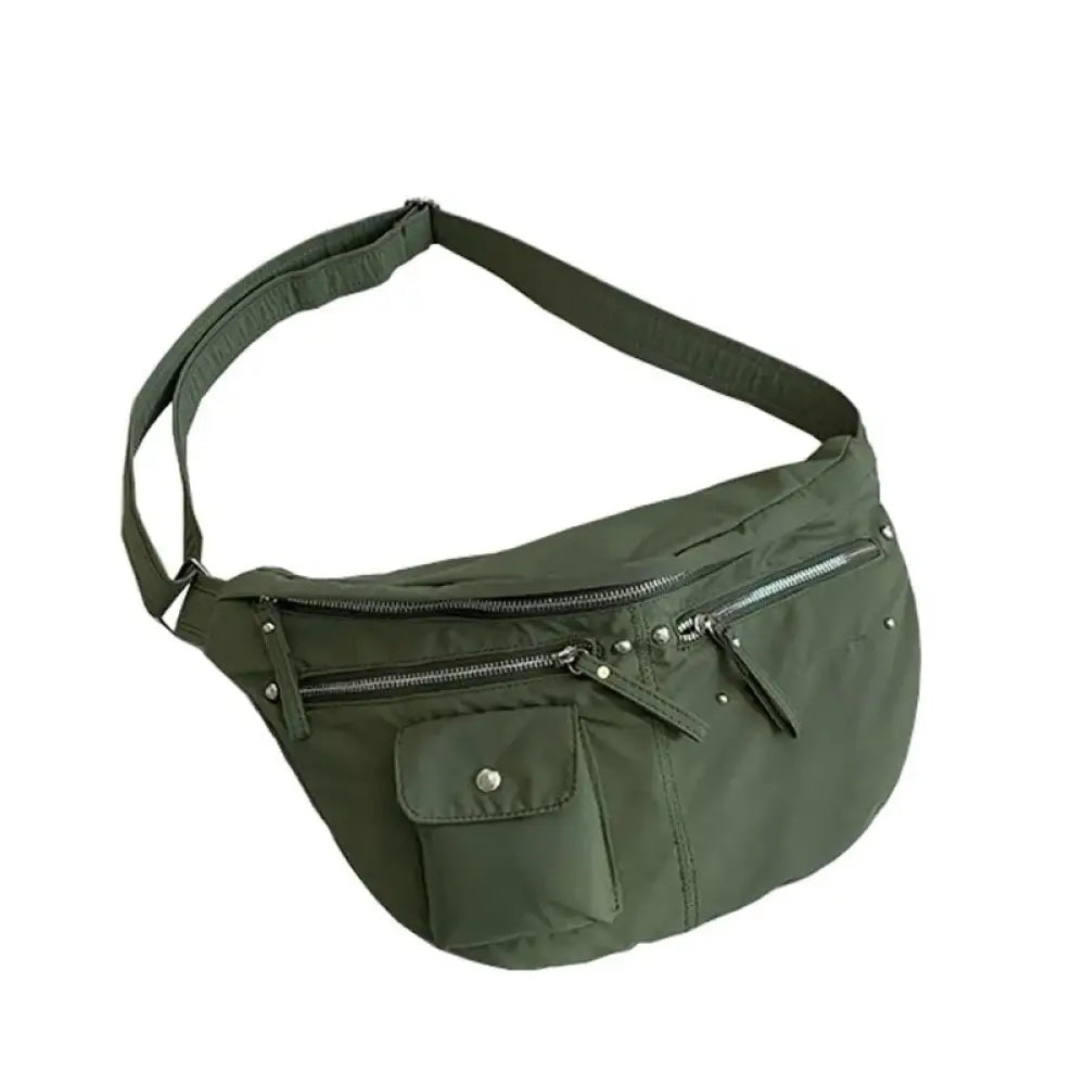Sac banane vert oversize bandoulière - banane - Banane Chic