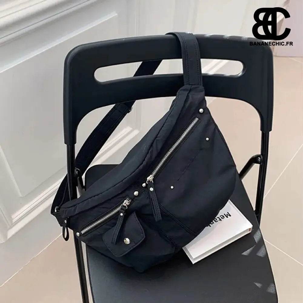 Sac banane vert oversize bandoulière - Black Waist bag -