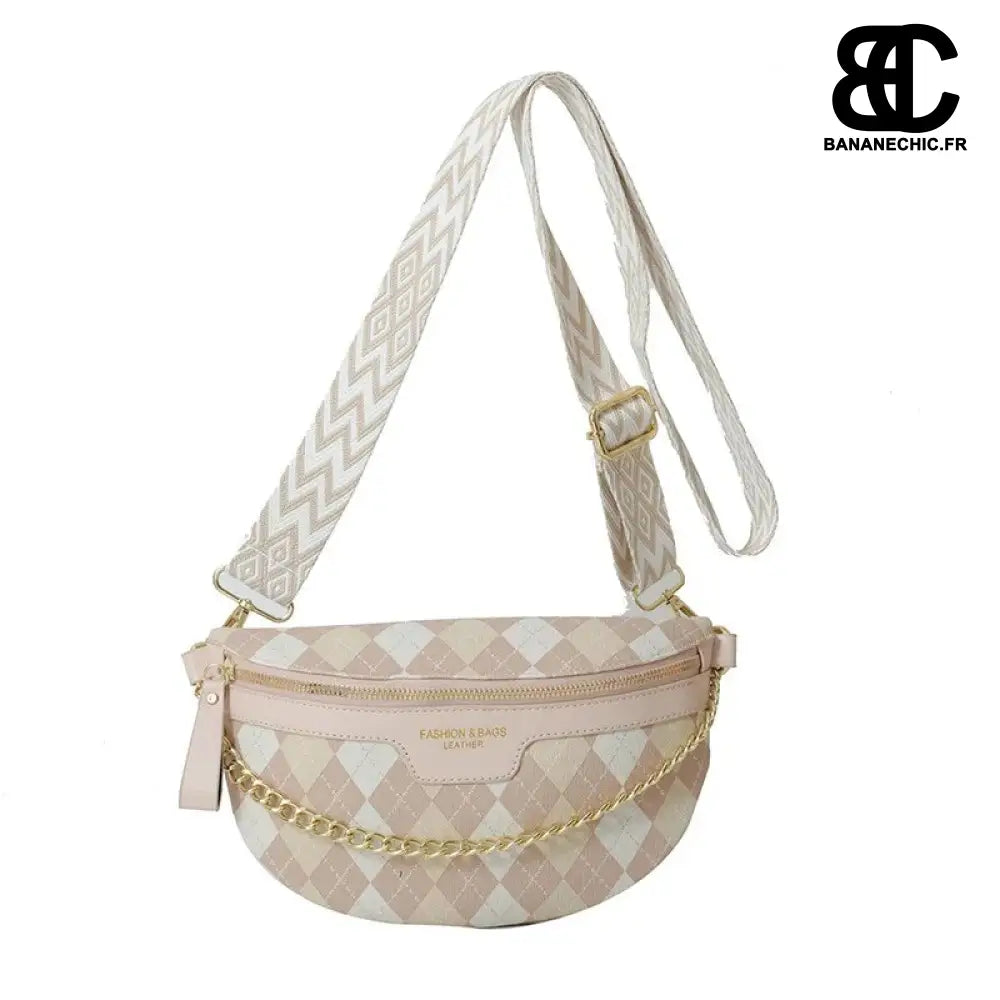 Sac banane vintage damier chic - Kaki - banane - Banane Chic