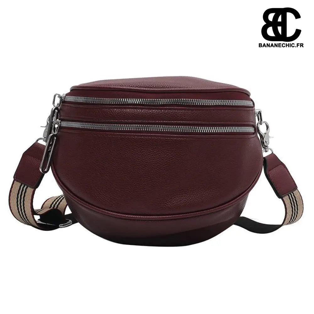 Sac Bandoulière Banane Femme - Prune - Sac Banane - Banane